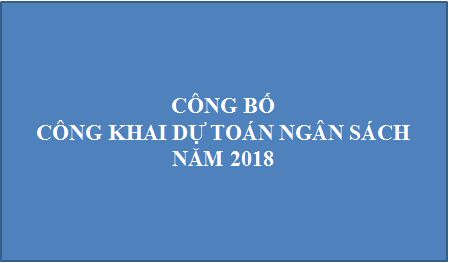 Công bố công khai dự toán ngân sách năm 2018